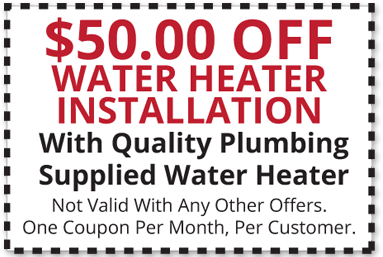 $50 off water heater installation