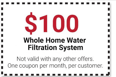 $100 off home water filtration system